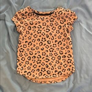 Cat & Jack Orange Leopard Print Kids Tee